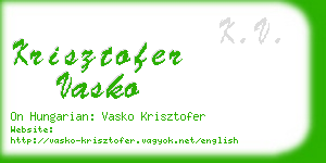 krisztofer vasko business card